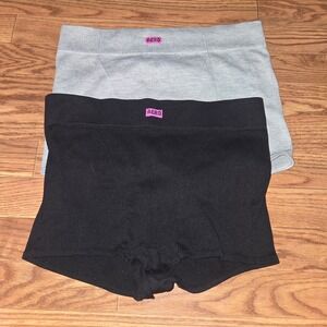 Aero Seamless Boxer Briefs Boy Shorts Black & Gray Womens Large